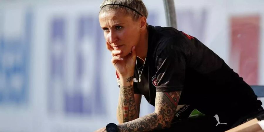 Sieht in US-Star Megan Rapinoe «ein Vorbild für viele»: Anja Mittag. Foto: Josefine Loftenius/Bildbyran via ZUMA Press