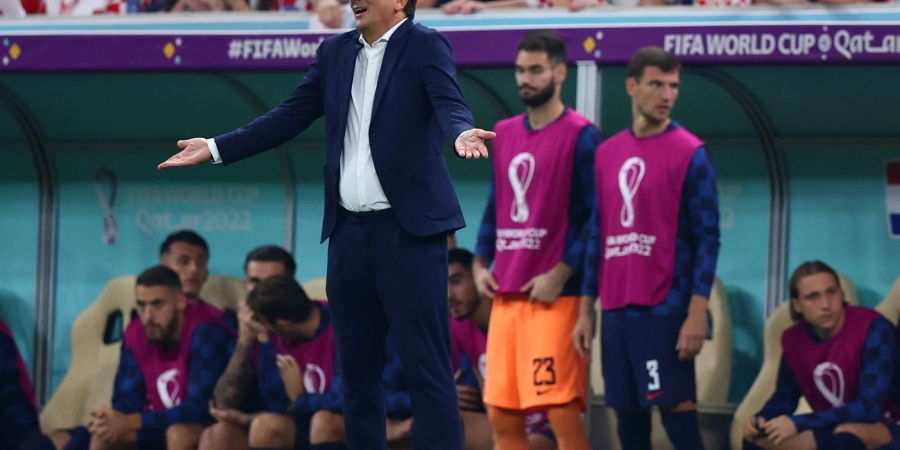 Will nach der Niederlage gegen Argentinien im Amt bleiben: Kroatiens Trainer Zlatko Dalic an der Seitenlinie.
