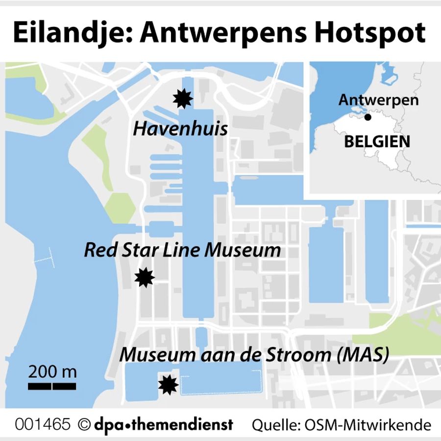 Grafik Antwerpen Fluss Hafenviertel