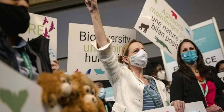Aktivisten bei der Biodiversitätskonferenz COP15