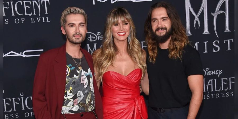 Bill und Tom Kaulitz mit Heidi Klum.(Archivbild)