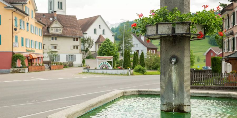 Dorfbrunnen in der Gemeinde Nesslau.