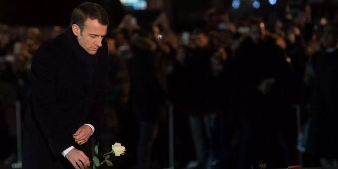 Nach Terroranschlag - Macron dankt Sicherheitskräften in Strassburg