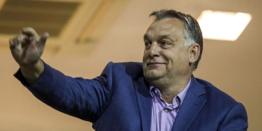 Viktor Orban an einem Fussballmatch.