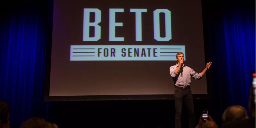 Beto O'Rourke, Kandidat der der Demokraten für einen Sitz im US-Senat bei den kommenden Halbzeitwahlen, spricht bei einer Wahlkampfveranstaltung.