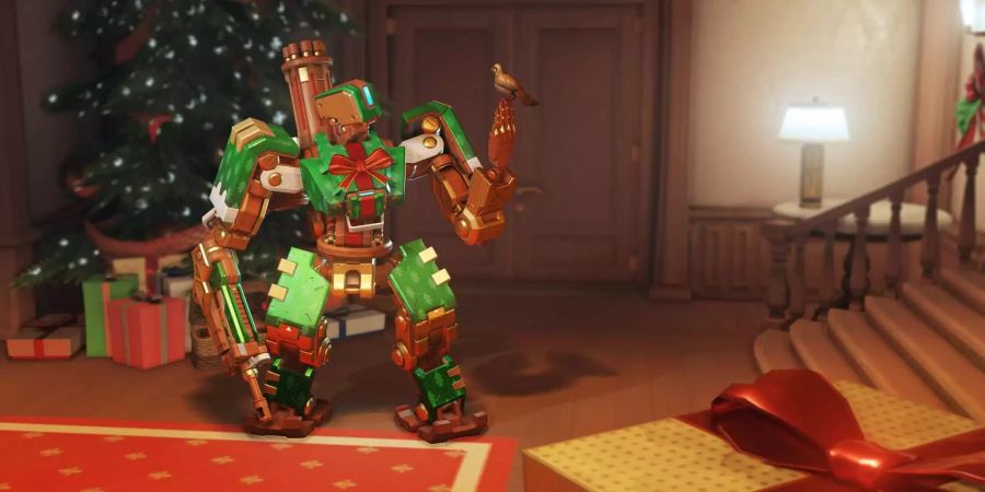 Bastion wurde mit Geschenkpapier eingepackt.