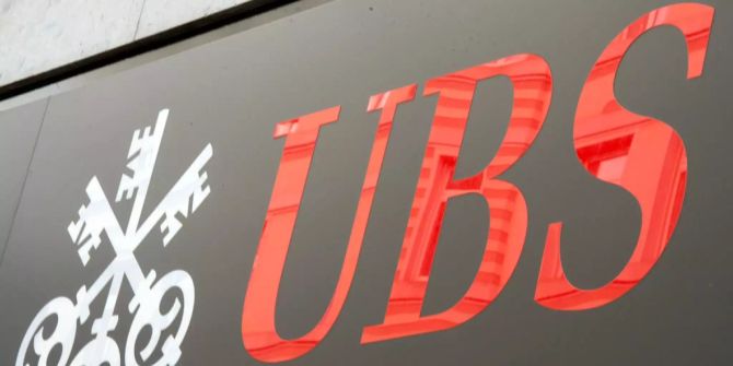 Das UBS Logo fotografiert am Tag der Bilanzmedienkonferenz der Bank UBS.