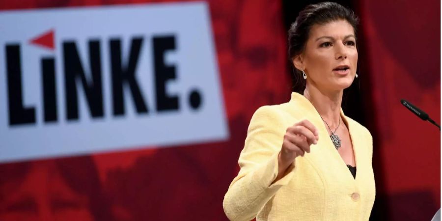 Sahra Wagenknecht, die Fraktionsvorsitzende der Partei Die Linke, im Bundestag