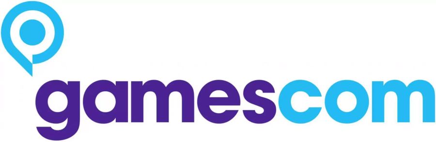 Das violett, blaue Gamescom Logo