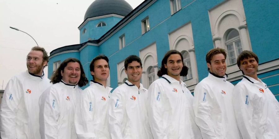 Das Davis-Cup-Team der Schweiz posiert vor dem Spiel gegen Russland