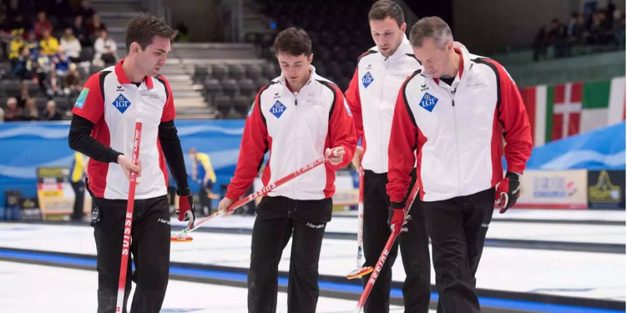 Das Schweizer Curling-Team um Skip Peter De Cruz.