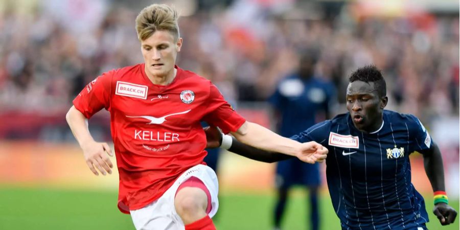 Tobias Schättin in der letzten Saison beim Challenge-League-Spiel gegen den FC Zürich.