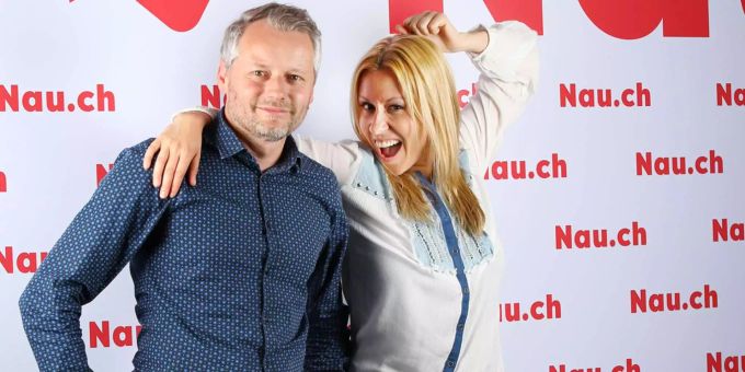 Wenn Sara kommt, ist was los: Bachmann mit Nau-Chefredaktor Micha Zbinden. Wenn Sara kommt, ist was los: Bachmann mit Nau-Chefredaktor Micha Zbinden.