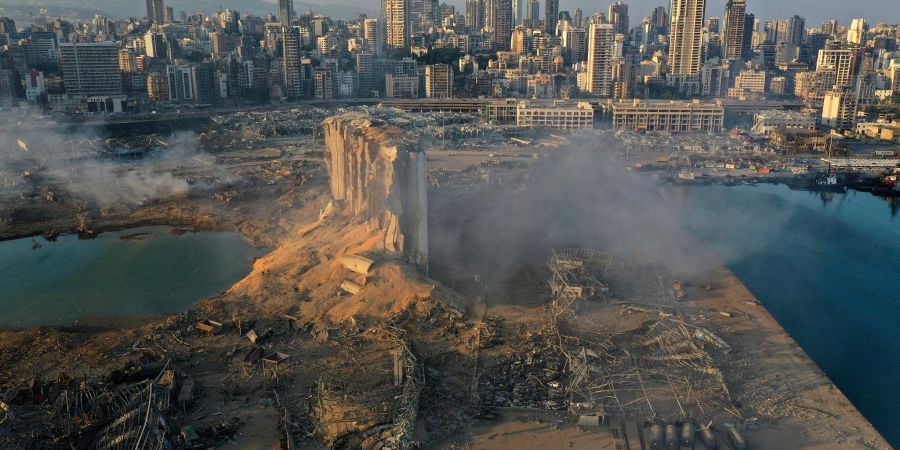 Massive Zertörung: Das Bild zeigt die Folgen der Explosion im Hafen von Beirut.