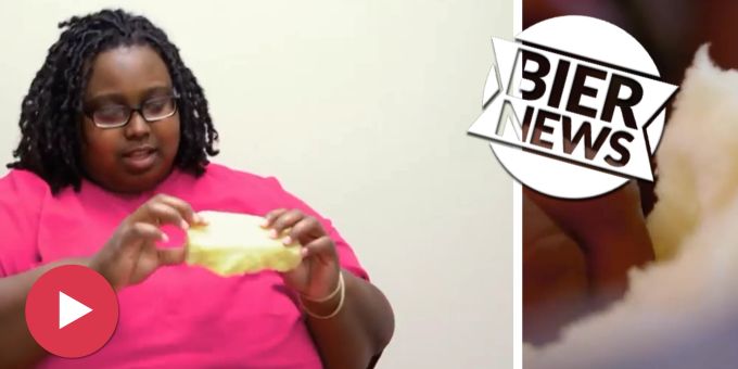 Kuriose Ernährung! - Matratzensüchtige Frau isst Matratze ihrer Mutter