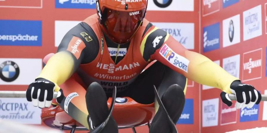 Rodler Felix Loch beim Start in Sotschi. Foto: Ekaterina Lyzlova/AP