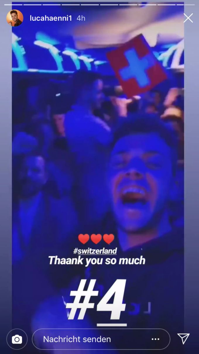 Luca Hänni feiert seinen vierten Platz beim Eurovision Song Contest. Luca Hänni
