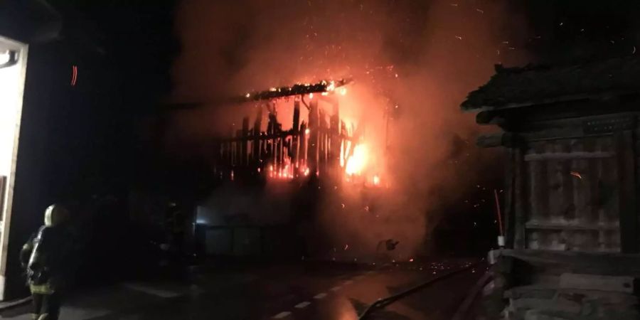 Die Feuerwehr rettete 15 Kühe aus einer brennenden Scheune.