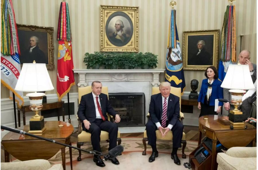 Recep Tayyip Erdoğan, türkischer Präsident, trifft Donald Trump, US-Präsident.