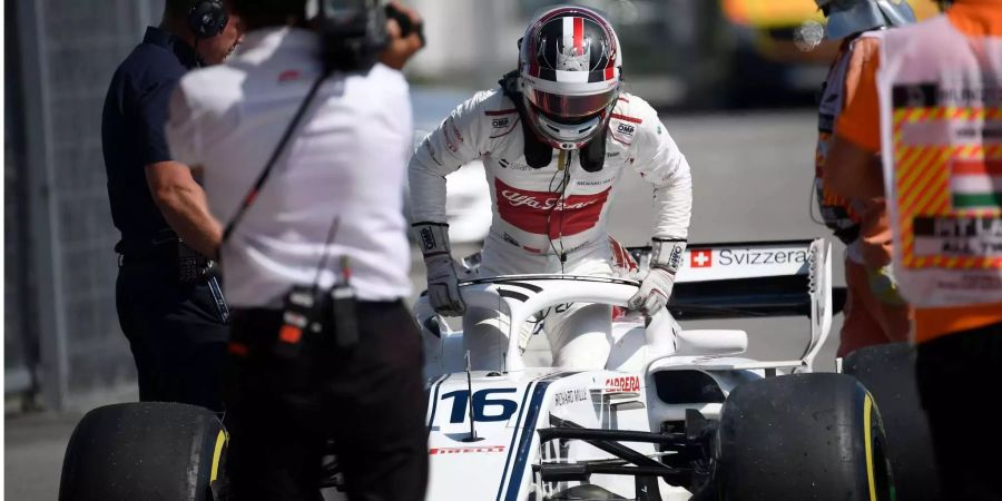 Sauber-Pilot Charles Leclerc beim GP von Ungarn.