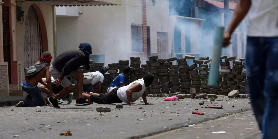 Szene der Proteste in Nicaragua.