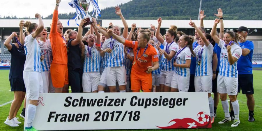 Die Frauen des FC Zürich dürfen jubeln: Sie holen sich am Sonntag den Cup gegen Football Femminile Lugano.