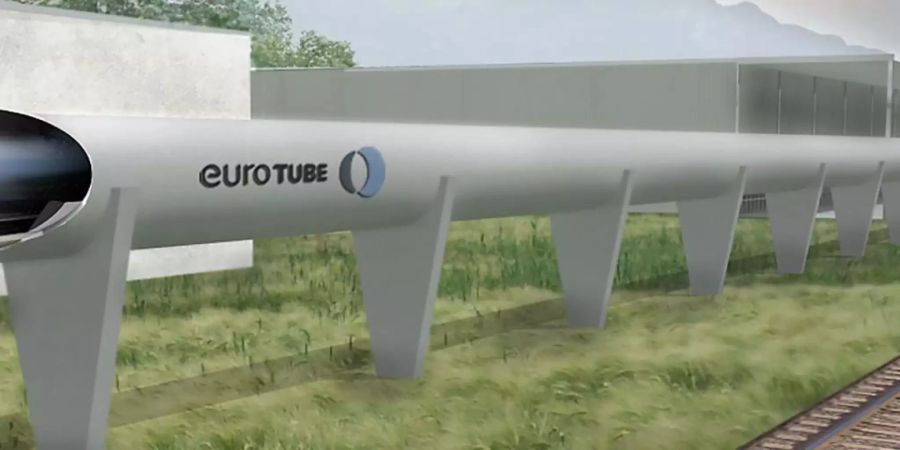 So soll die Hyperloop-Röhre von Eurotube im Wallis aussehen.