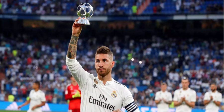 Real Madrids Sergio Ramos bejubelt den Sieg in der Champions League dieses Jahres.