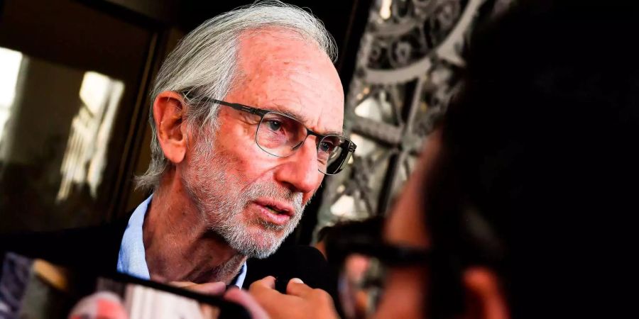 Der italienische Architekt Renzo Piano spricht nach einem Treffen zu dem Brückeneinsturz in Genua (I) mit Journalisten.