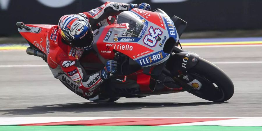 Ducati-Fahrer Andrea Dovizioso beim Moto-GP-Rennen in Misano.