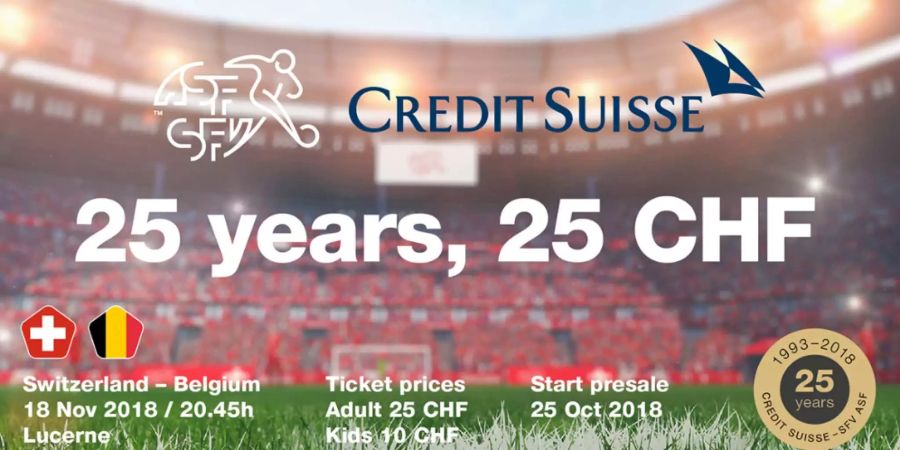 Die Jubiläumsaktion der Credit Suisse.