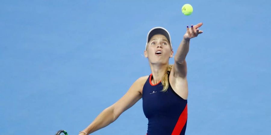 Caroline Wozniacki aus Dänemark in Aktion während des China Open Tennisturniers in Peking.