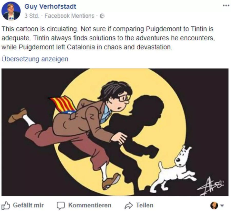 Der EU-Politiker Guy Verhofstadt kennt keine Gnade mit Carles Puigdemont