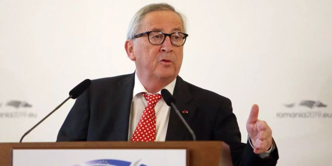 Jean-Claude Juncker hält eine Rede in Bukarest.