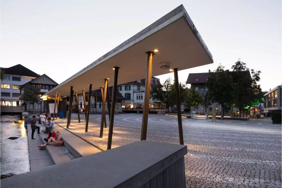 Der Wuhrplatz in Langenthal, Kanton Bern.