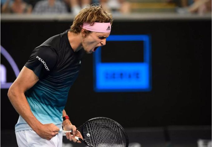 Alexander Zverev reagiert während des Spiels gegen Jérémy Chardy. Alexander Zverev