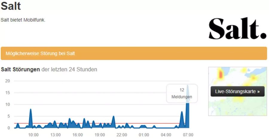 Um 7 Uhr gingen mehr Meldungen ein.