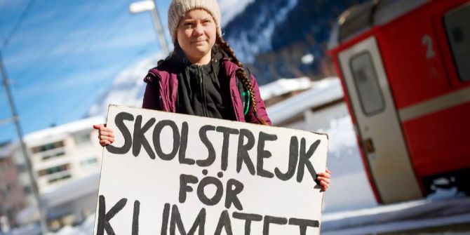 Klimaaktivistin Greta Thunberg in Davos.