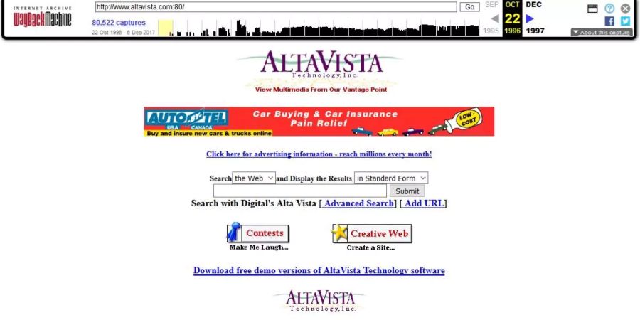 Vor Google war Altavista die beliebteste Suchmaschine. Das ist über 20 Jahre her.