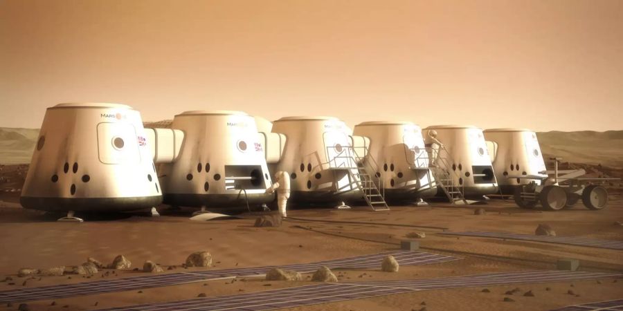 Wohnkapseln auf dem Mars.