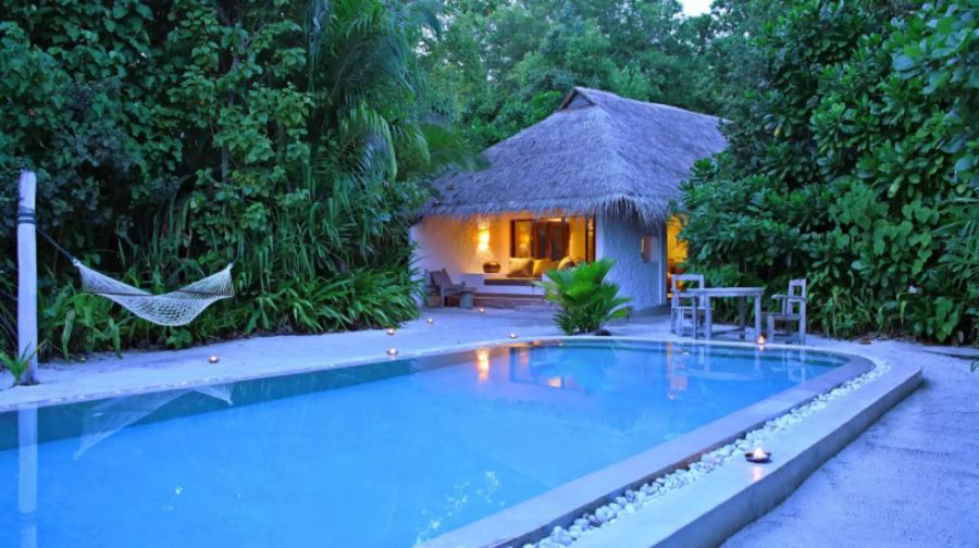 Das Ressort «Soneva Fushi» bietet 55 Villen mit privaten Pools an.