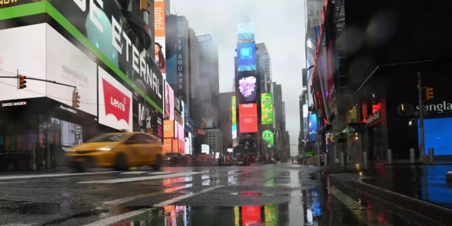 Der leergefegte Times Square in New York