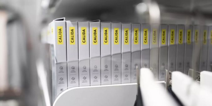 Unterwäsche-Verpackungen der Marke Calida. Calida oxbow