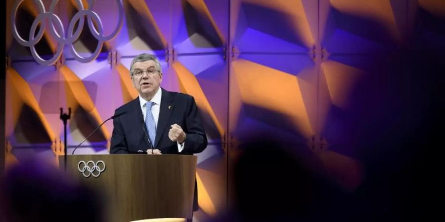 Thomas Bach ist der Präsident des Internationalen Olympischen Komitees (IOC). Foto: Laurent Gillieron/KEYSTONE/dpa