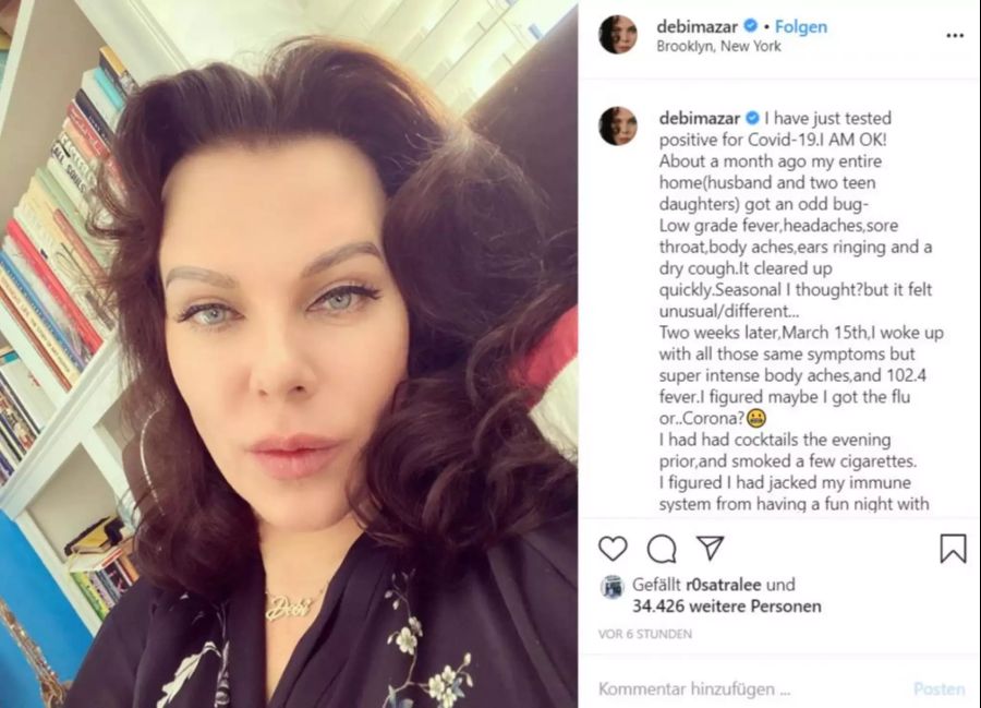 Debi Mazar Coronavirus