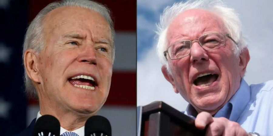 Die Konkurrenten Joe Biden (l.) und Bernie Sanders