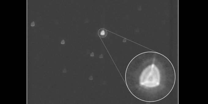 Das erste gelieferte Bild des Weltraumteleskops. Cheops