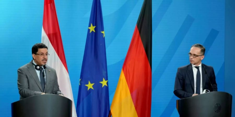 Mubarak (l.) und Maas (r.)