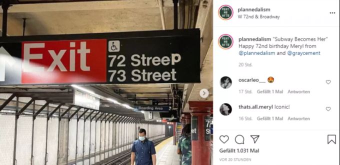 Der Künstler überklebte das «t» mit einem «p». meryl streep geburtstag