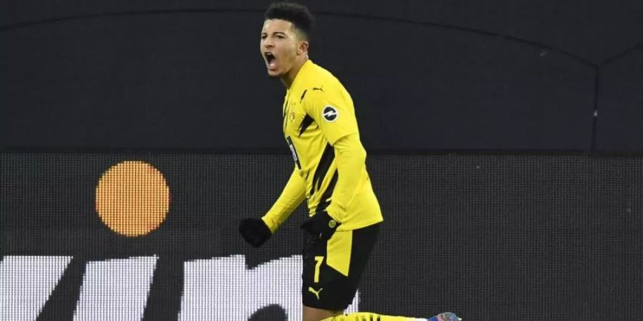 Wechselt wohl bald vom BVB zu Manchester United: Jadon Sancho. Foto: Martin Meissner/Pool AP/dpa
